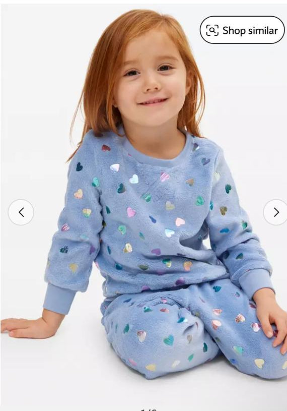 TU Clothing Fleece Hearts Print Shirt & Trouser Set