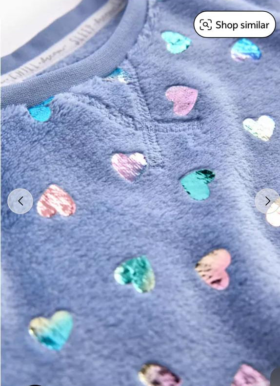TU Clothing Fleece Hearts Print Shirt & Trouser Set
