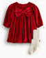 Tu Clothing Bow Velour Frock and leggings