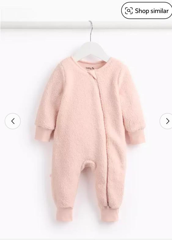 TU Clothing Borg Zip Sleepsuit