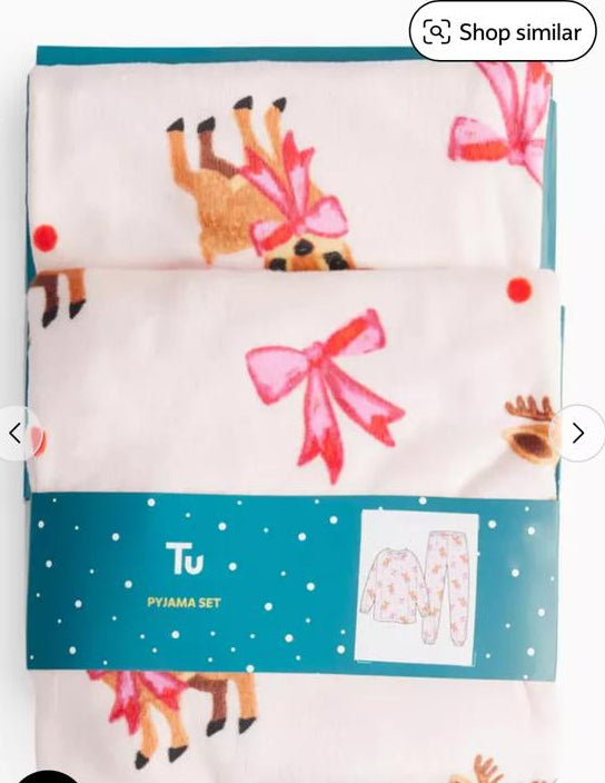 Tu Clothing Bow Print Fleece Shirt and Trouser Set