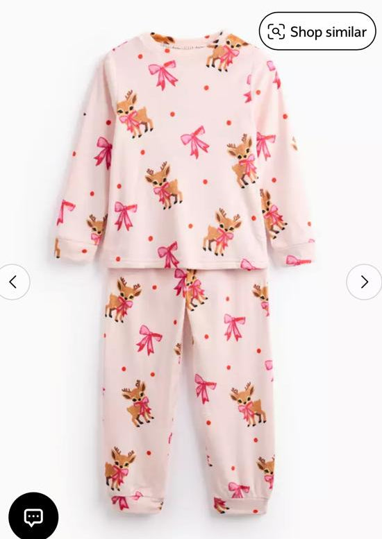 Tu Clothing Bow Print Fleece Shirt and Trouser Set