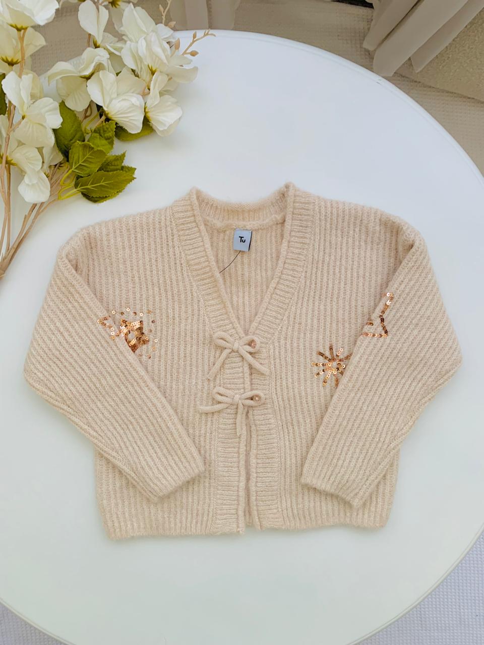 TU Clothing Bow Print Knitted Sweater