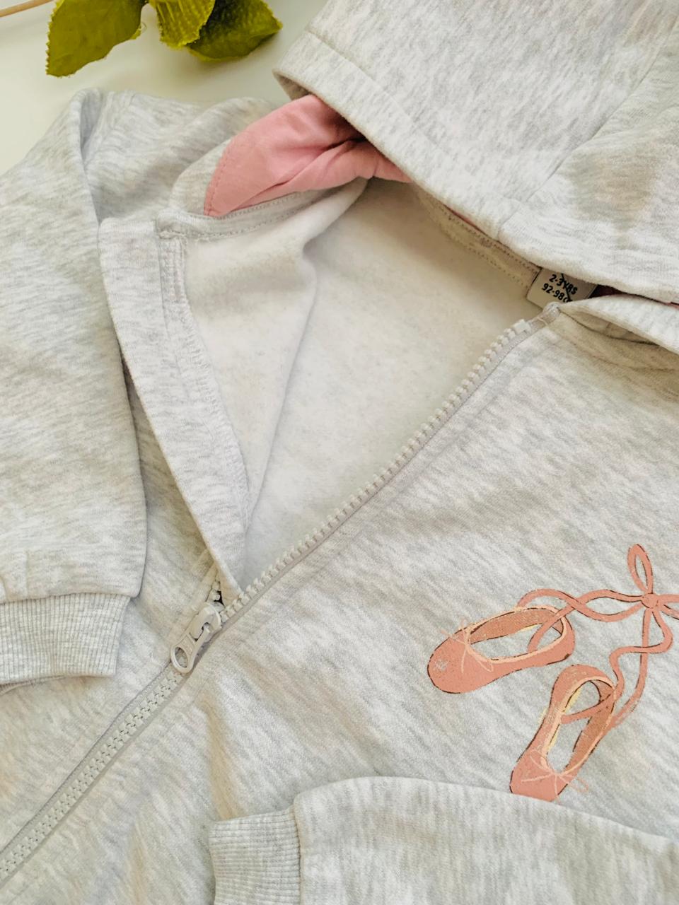 TU Clothing Ballet Shoes Print Zip Up Hoodie