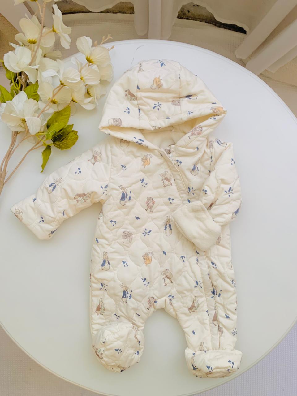 Tu Clothing Peter Rabbit Print Quilted Pramsuit
