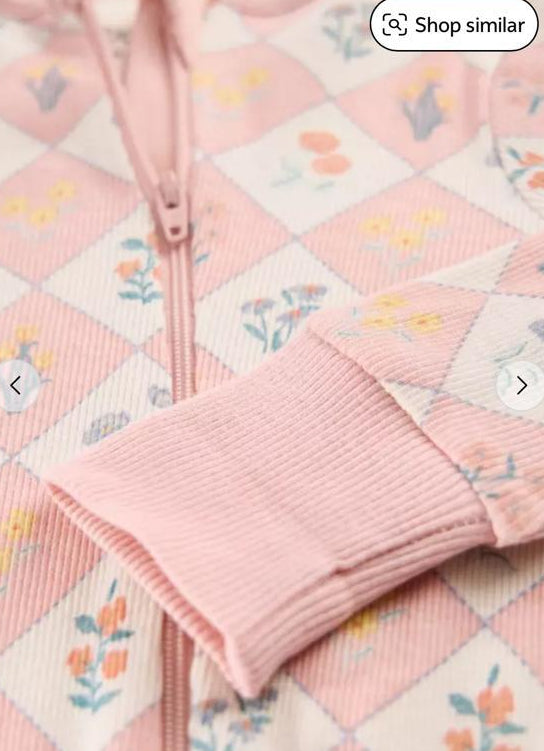 TU Clothing Floral Tile Print sleepsuit