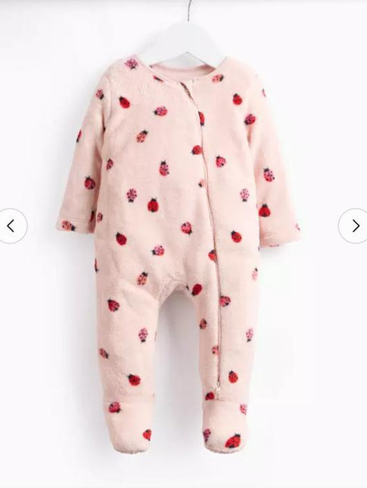 TU Clothing Ladybird Fleece Sleepsuit
