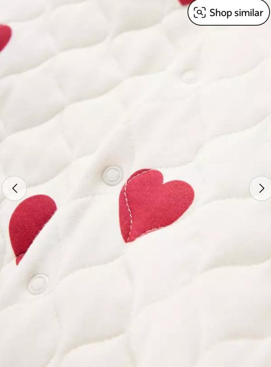 TU Clothing Heart Print Quilted Sleepsuit