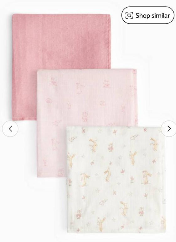 TU Clothing Peter Rabbit Print Pack of 3 Muslin Squares