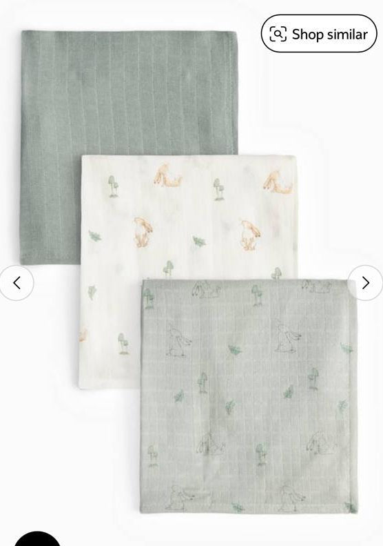 TU Clothing Peter Rabbit Print Pack of 3 Muslin Squares