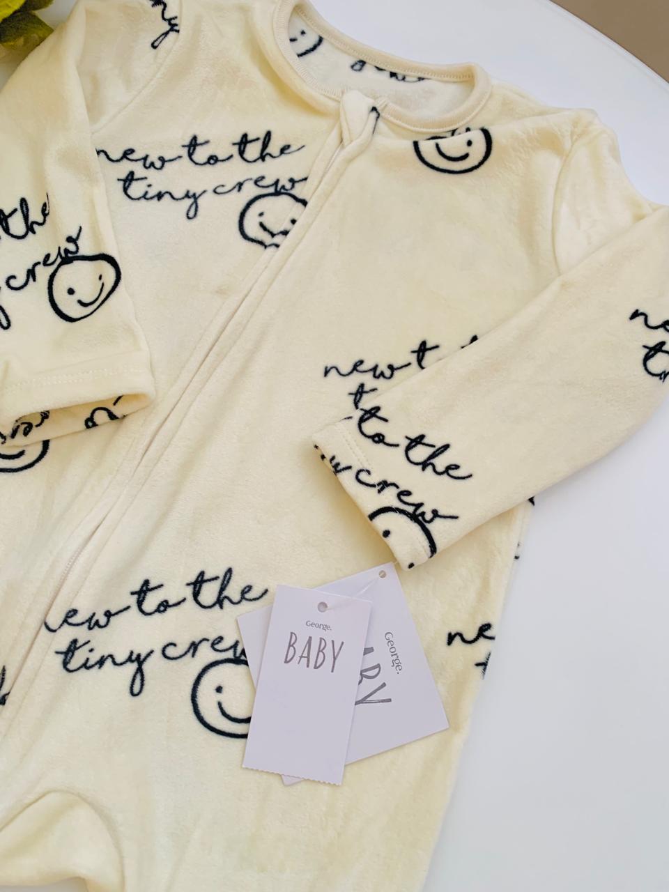 George "New to the Tiny Crew"  Fleece Sleepsuit