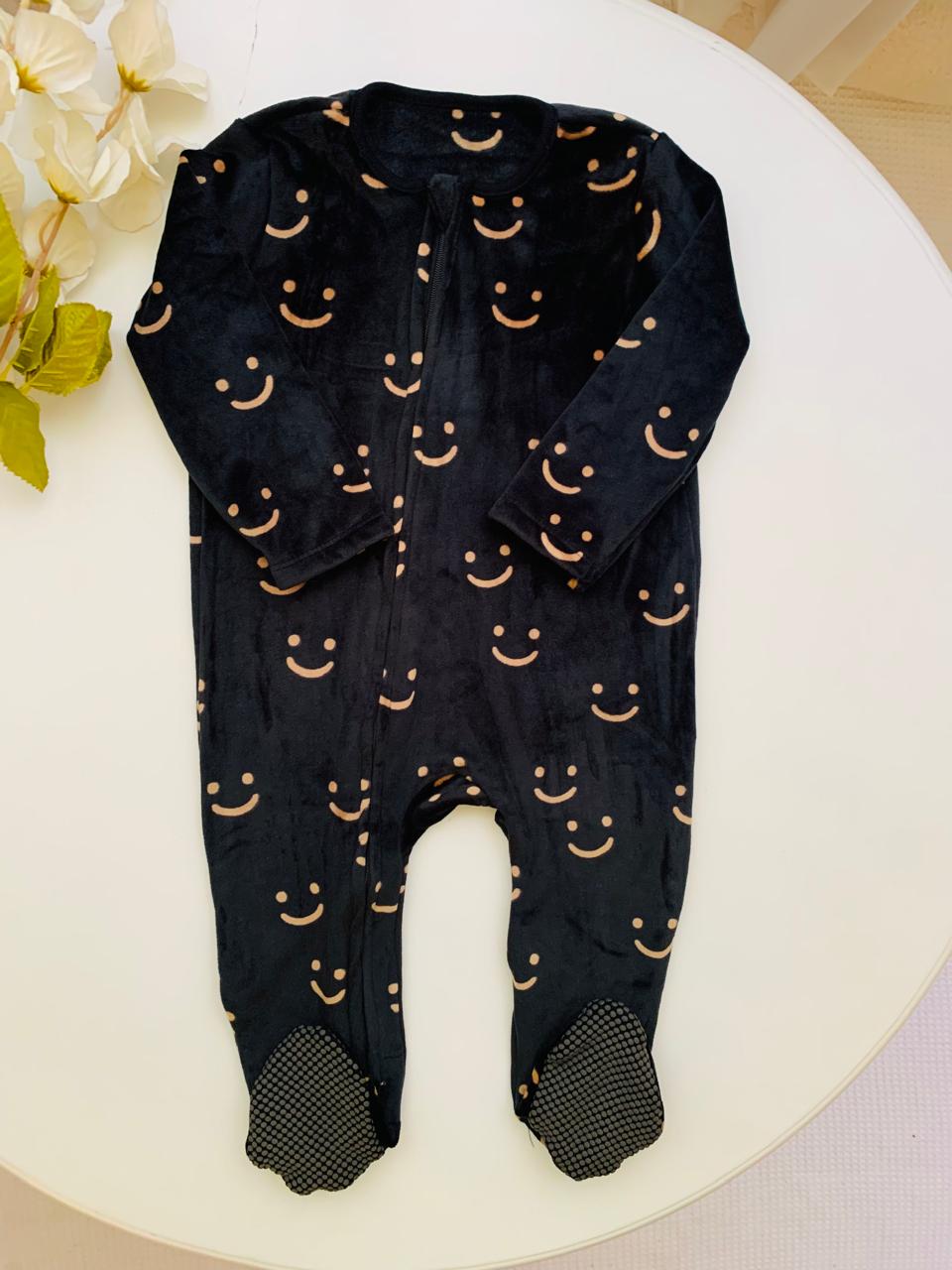 George Fleece Smile Print Sleepsuit