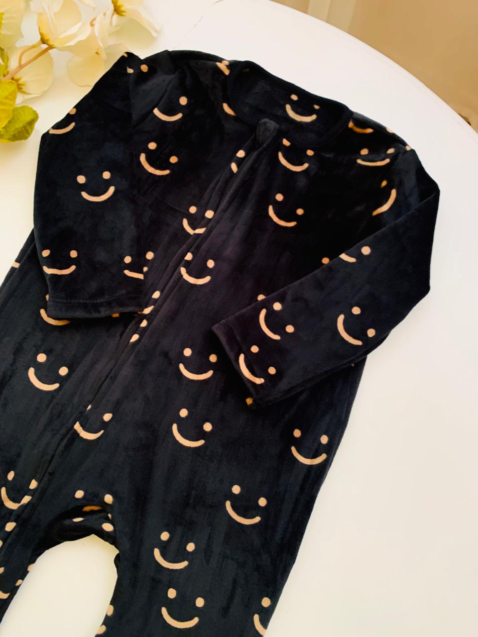 George Fleece Smile Print Sleepsuit
