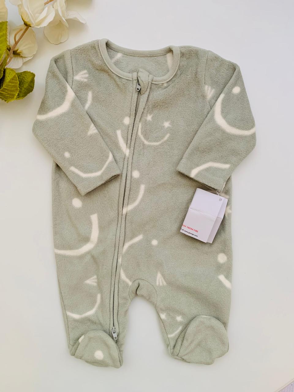 George Smile Print Fleece Sleepsuit