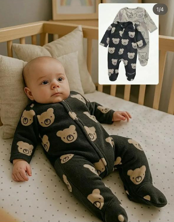 George Bear Fleece Sleepsuit