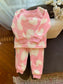 Matalan Heart Prints Velour  Shirt and Trouser Set