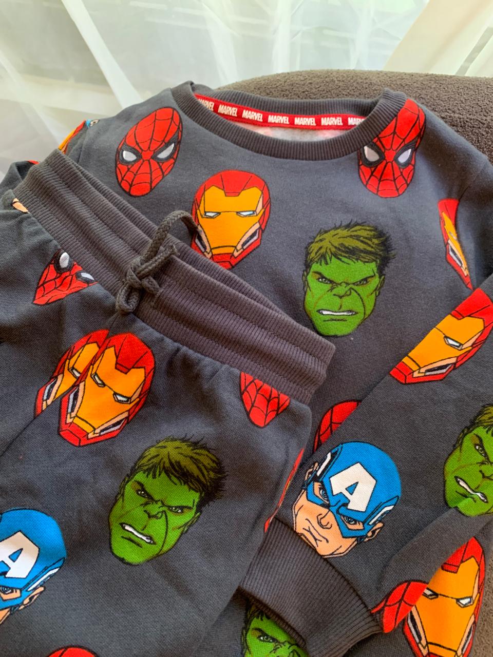 George Printed All over Marvel Sweatshirt & Trouser Set