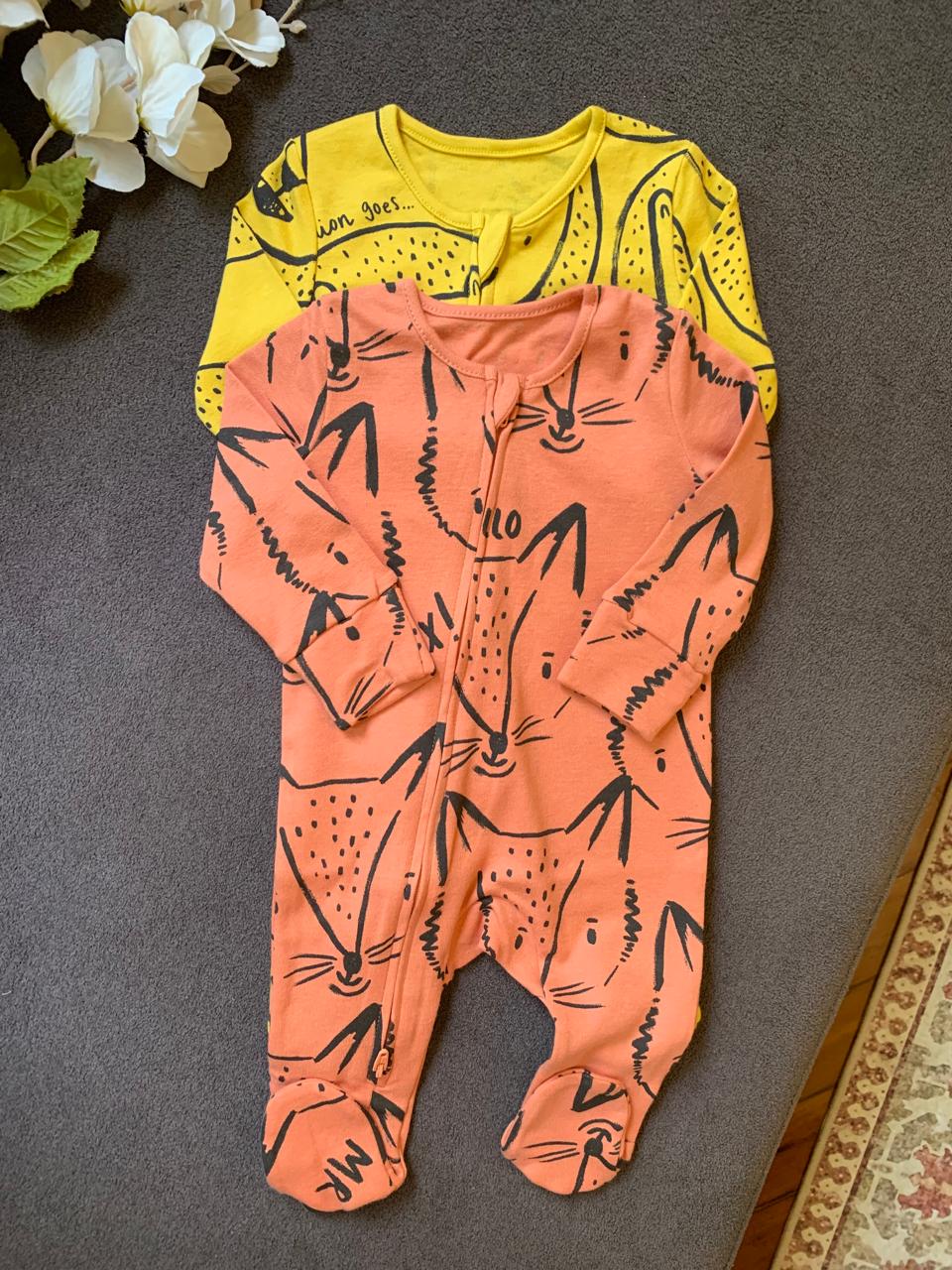 George Pack of 2 "Roar” Sleepsuits