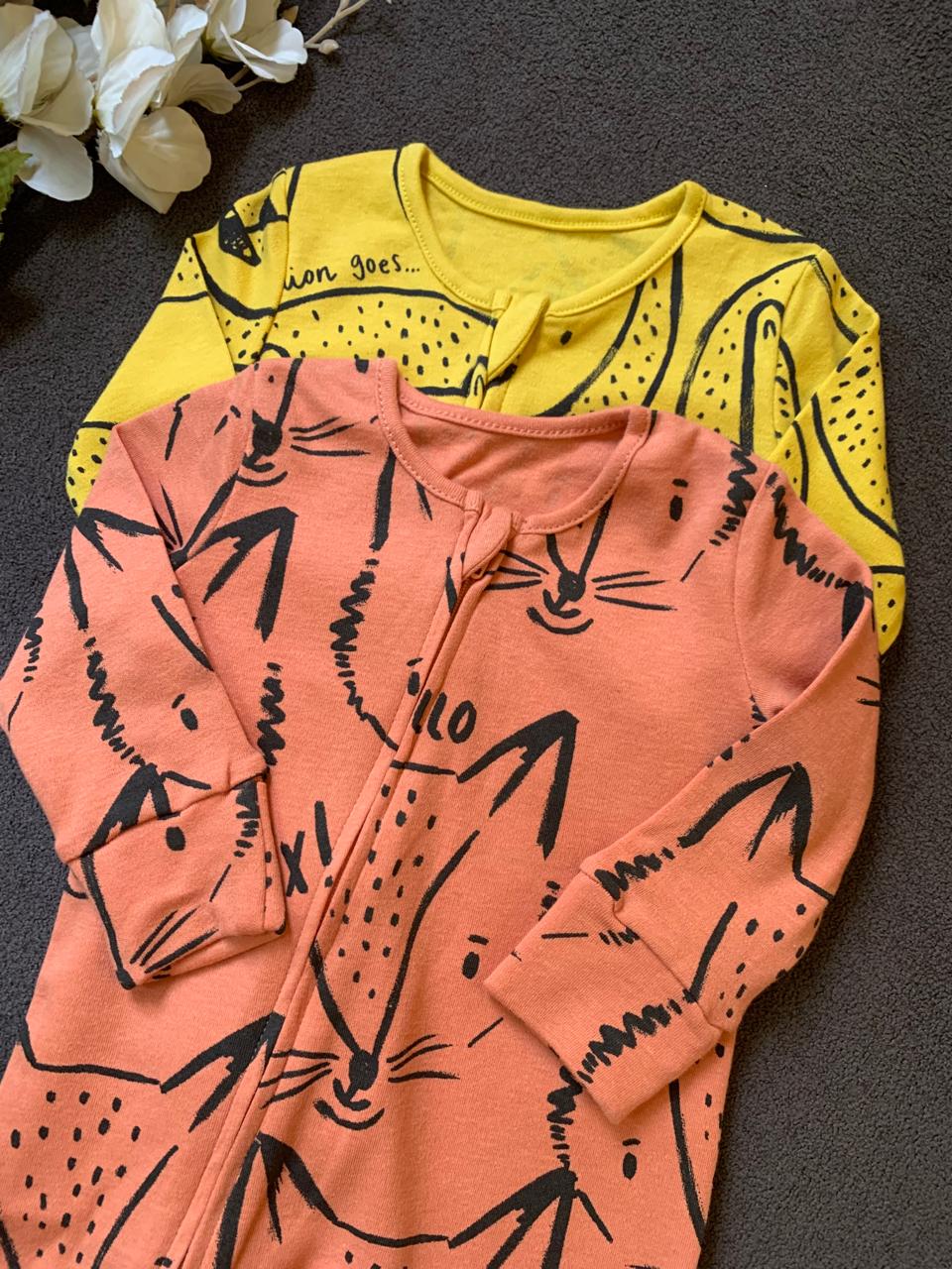 George Pack of 2 "Roar” Sleepsuits