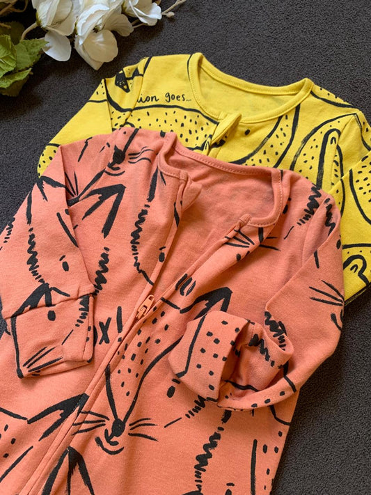 George Pack of 2 "Roar” Sleepsuits