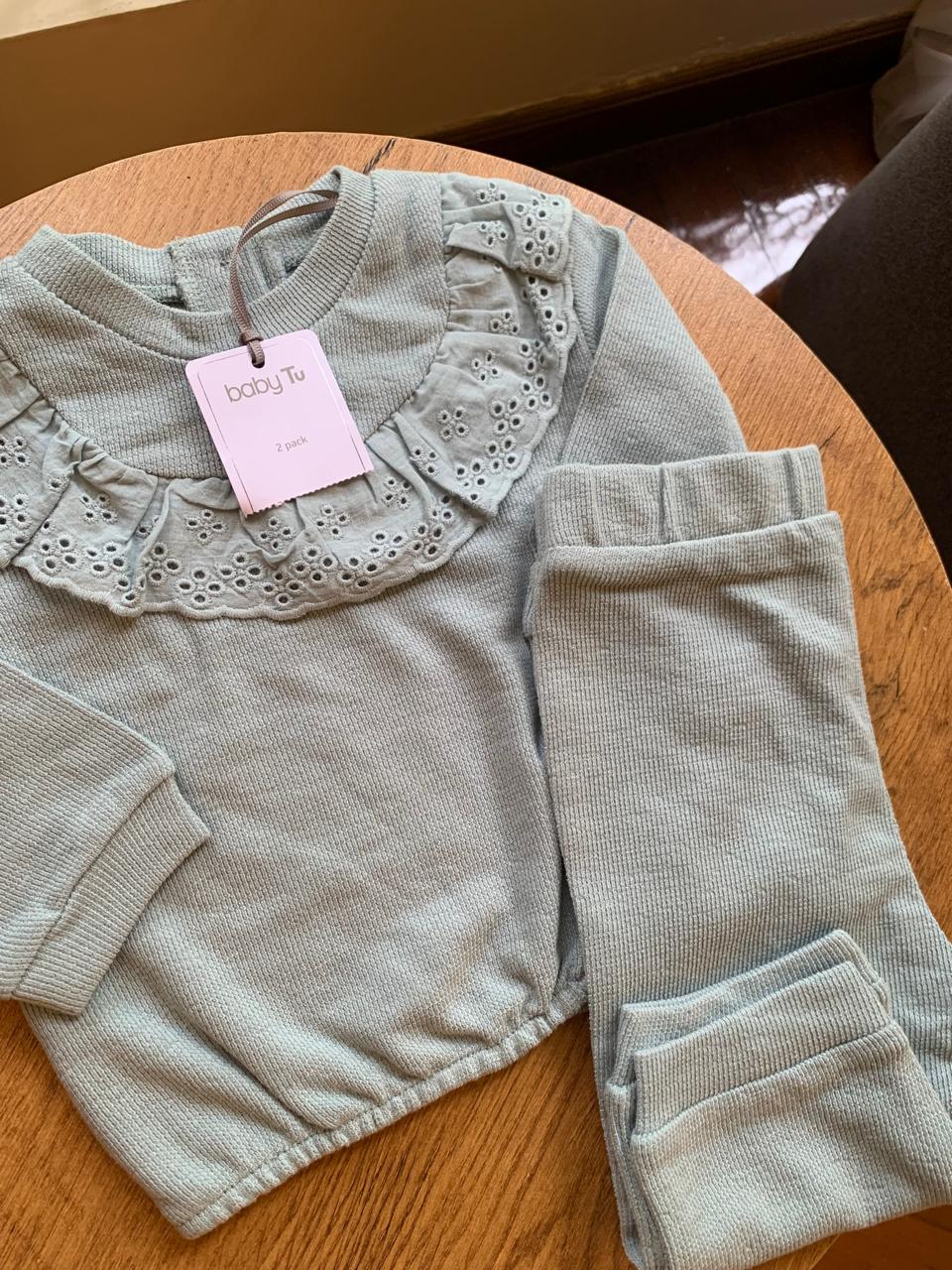 TU Clothing Frill neck Shirt & Trouser Set