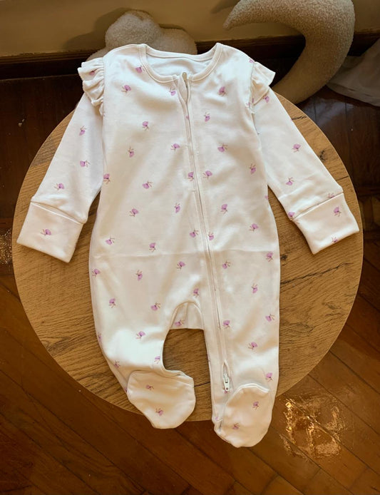 George Flower print Sleepsuit