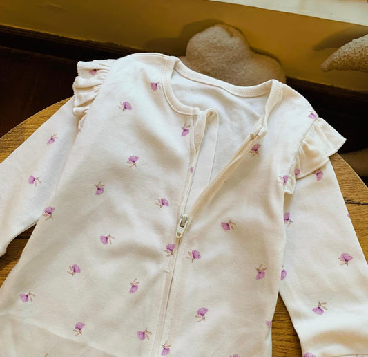 George Flower print Sleepsuit