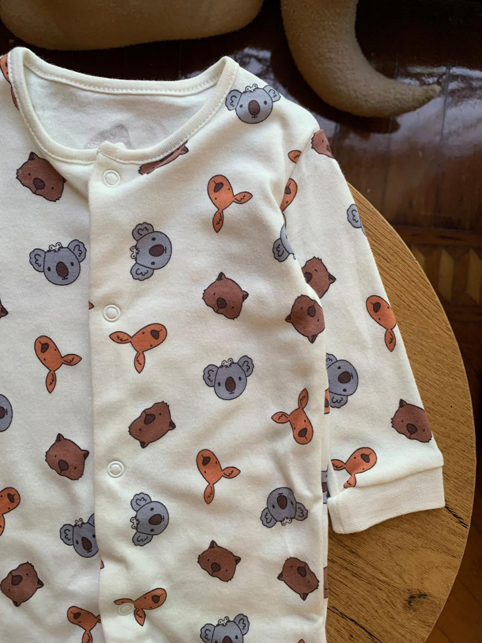 George Koala Character Faces print Sleepsuit