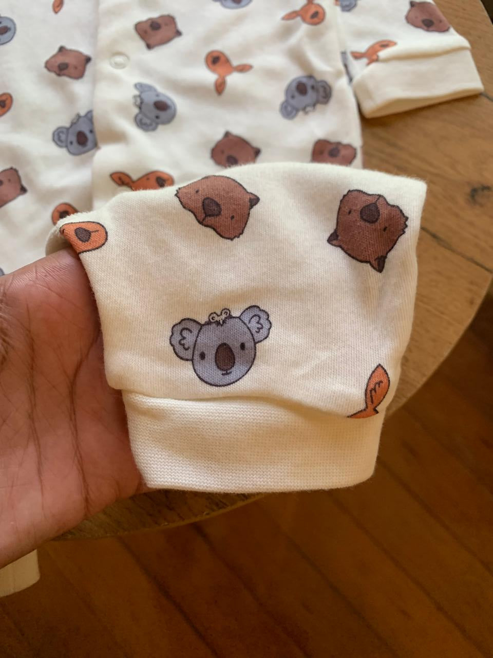 George Koala Character Faces print Sleepsuit