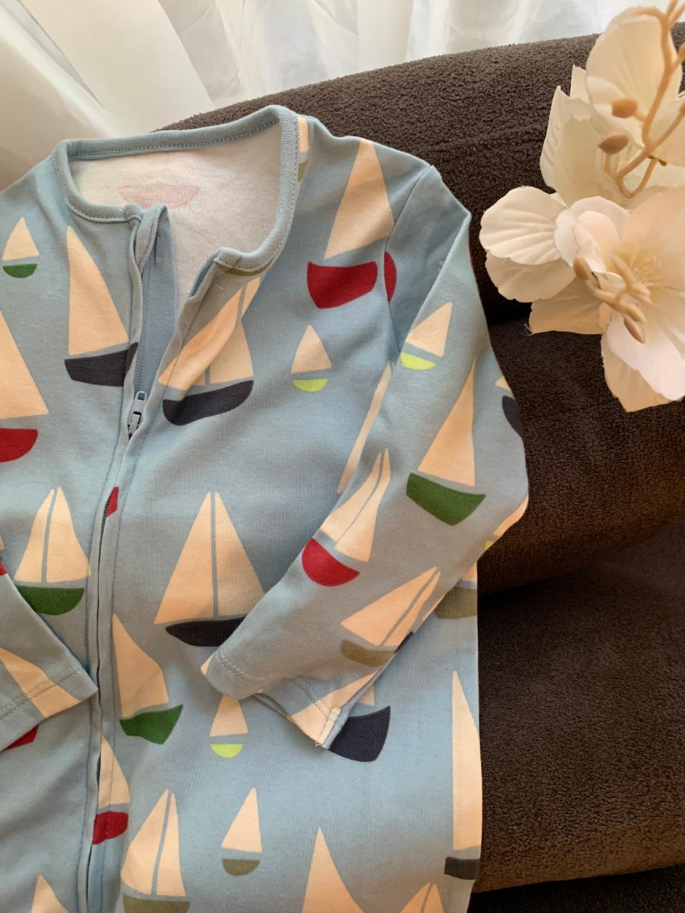 George Sailboat print Sleepsuit