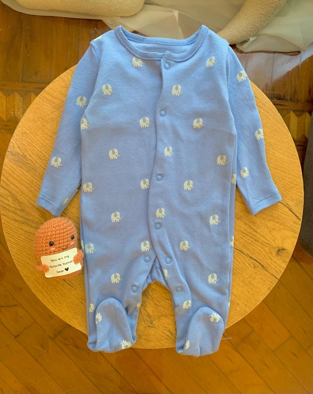 George Elephant print Sleepsuit