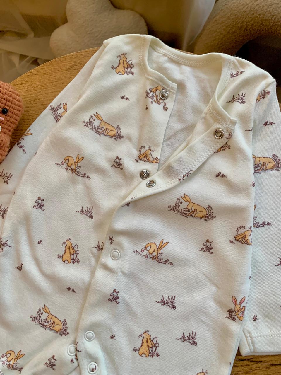 George Bunny print Sleepsuit