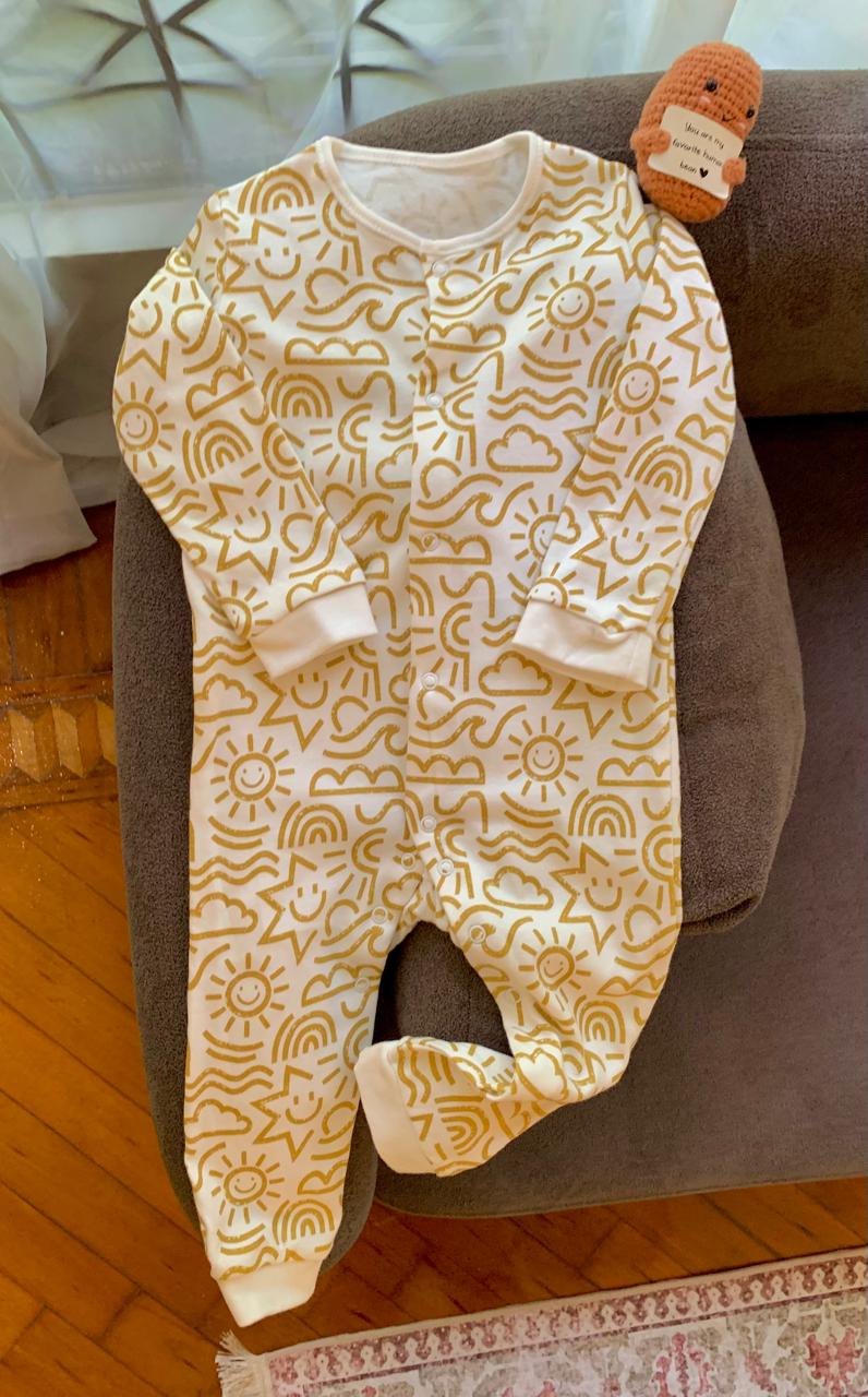 George Sun,Clouds & Stars Footless Sleepsuit
