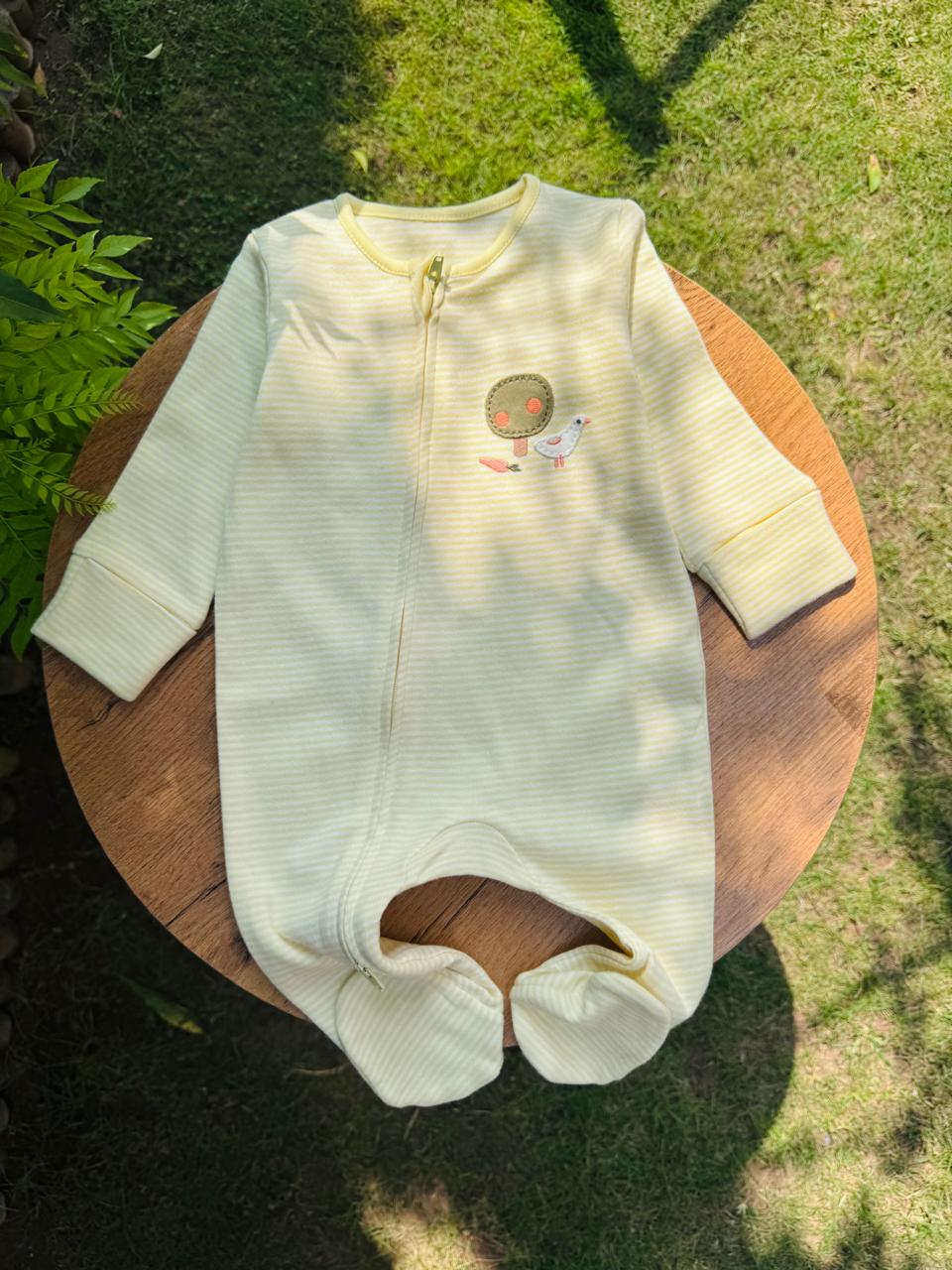 George Tree & Carrot Embroided Sleepsuit