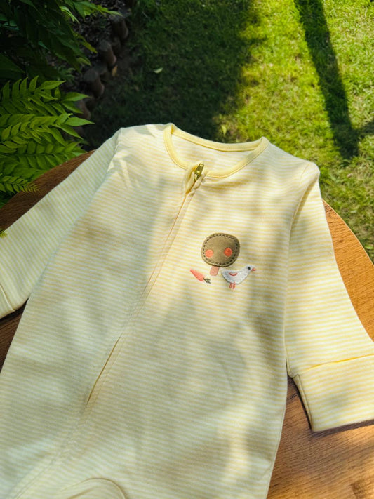 George Tree & Carrot Embroided Sleepsuit