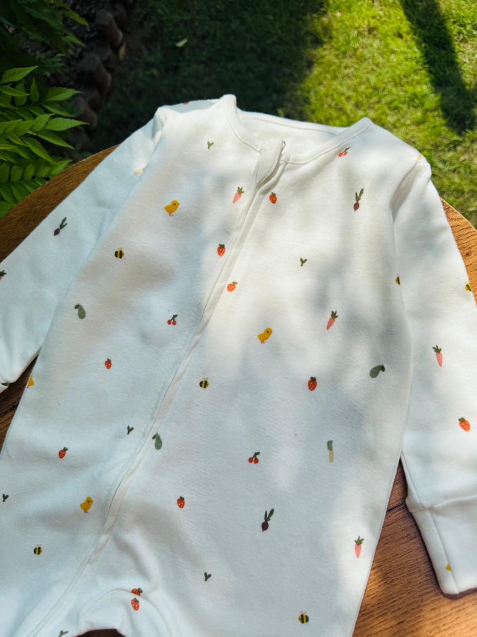 George Vegetables print Sleepsuit
