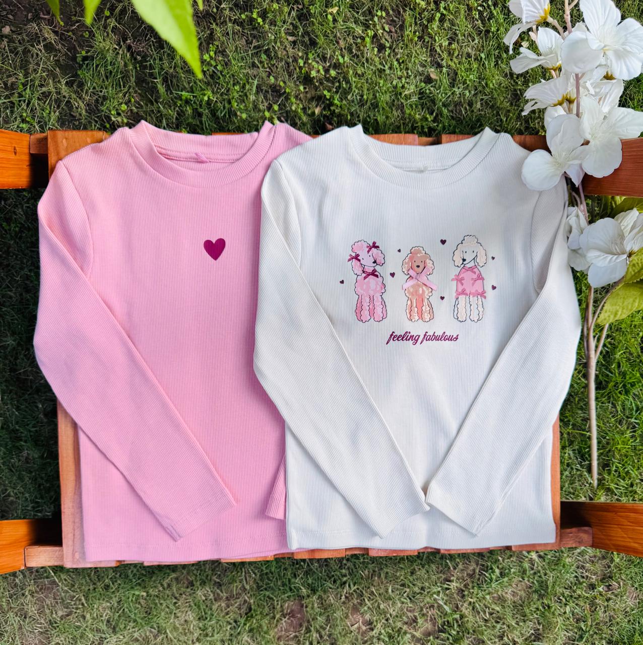 George Pack of 2 “Feeling Fabulous” Ribbed Shirts