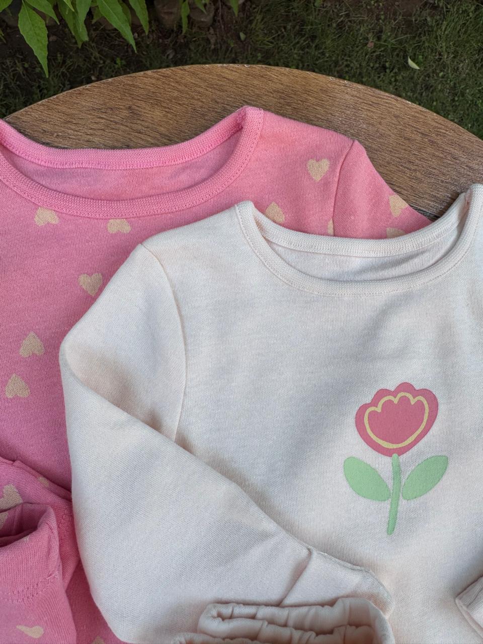 George Pack of 2 Tulip Flower & Hearts print Pyjamas