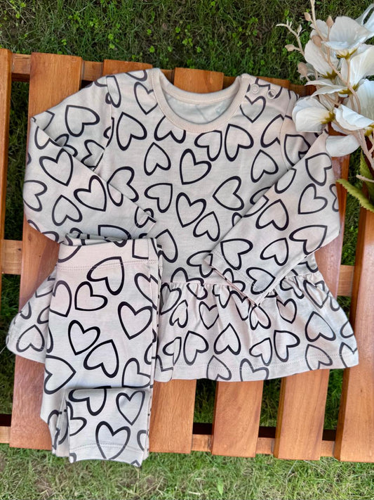 George Hearts print Pyjamas Set