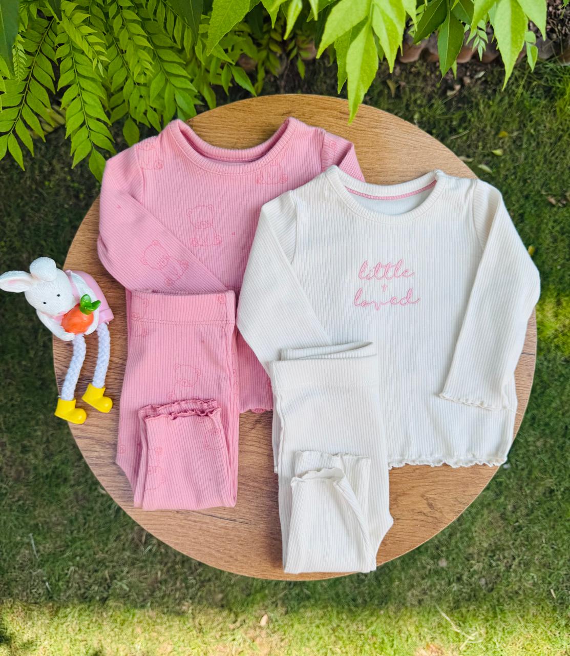 George Pack of 2 Ribbed "Little Loved" Pyjamas Set