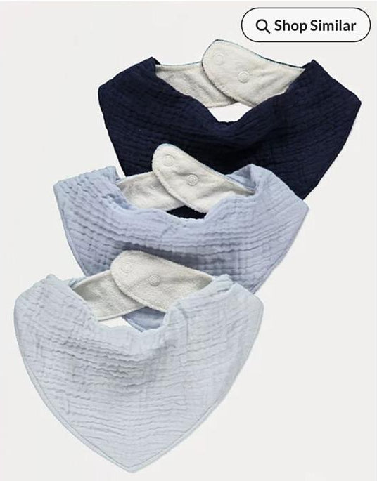 George Blue Double Cloth Dribble Bibs