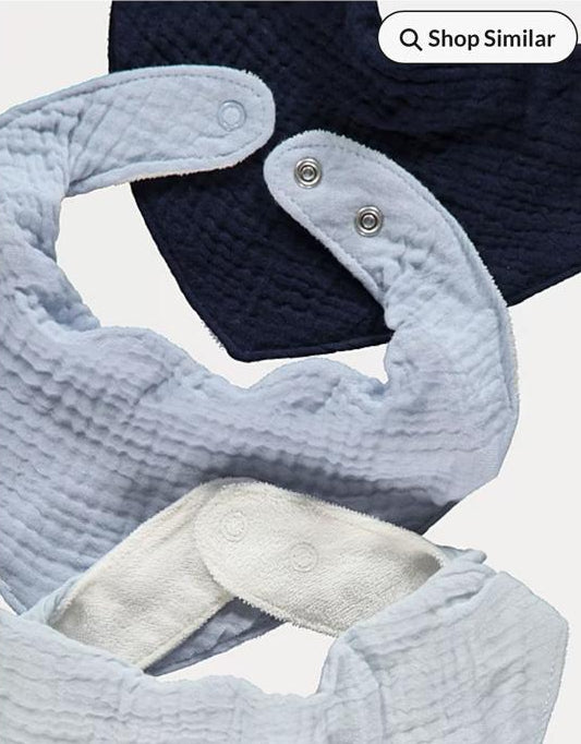 George Blue Double Cloth Dribble Bibs