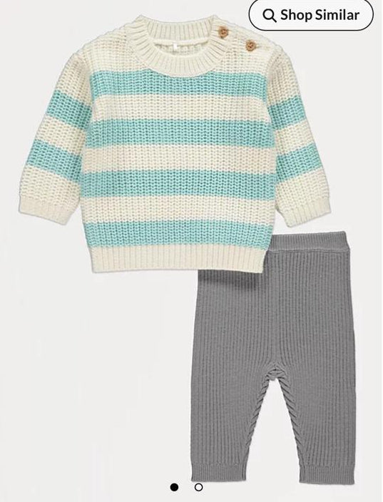 George Knitted Striped Shirt & Leggings Set