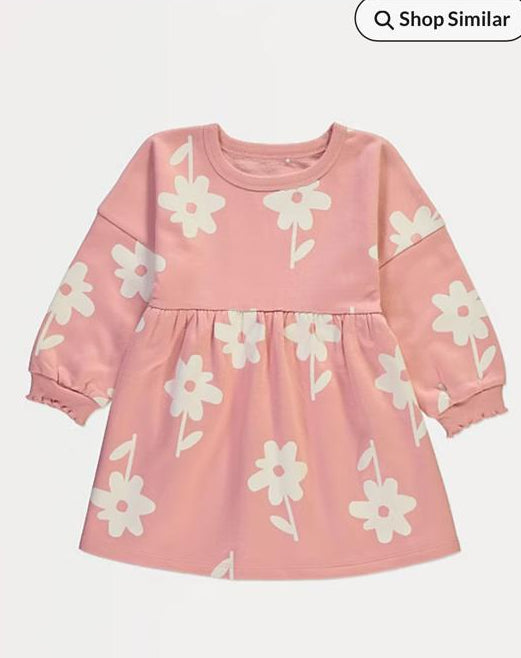 George Flower print Long Sleeves Sweatshirt Dress