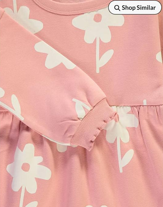 George Flower print Long Sleeves Sweatshirt Dress