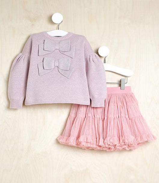 George Sparkle bow Jumper & Skirt Outfit