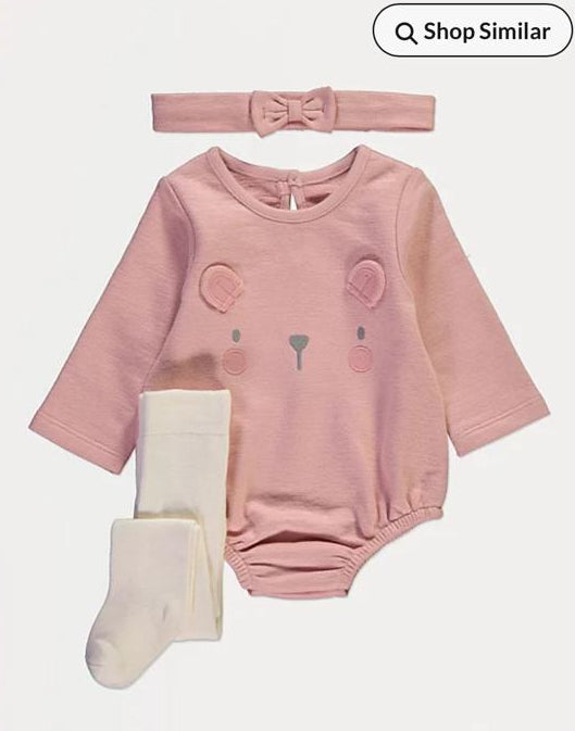 George Bear Romper with Leggings & Headband Outfit