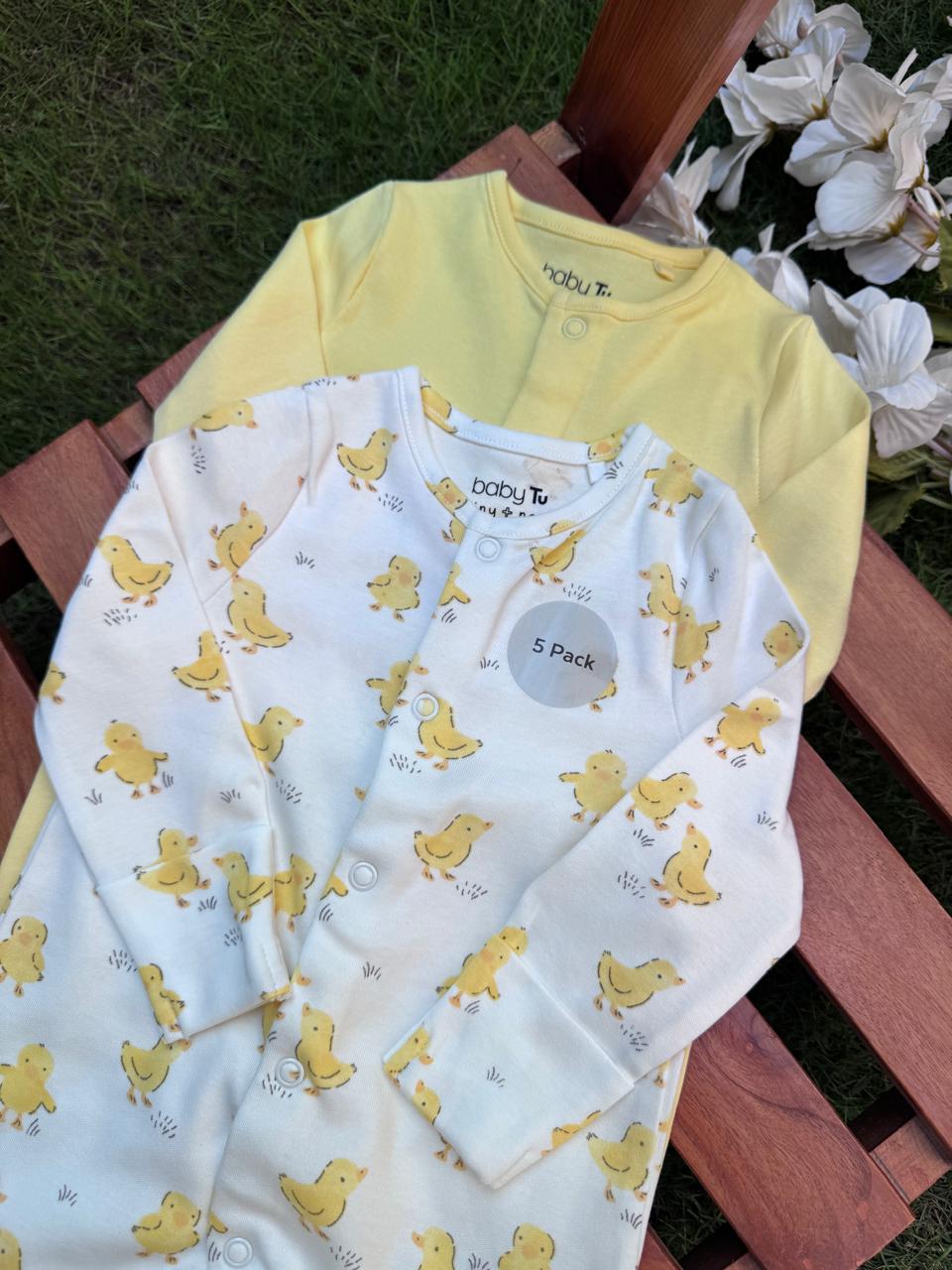 Tu Clothing pack of 2 Duck Print Sleepsuits