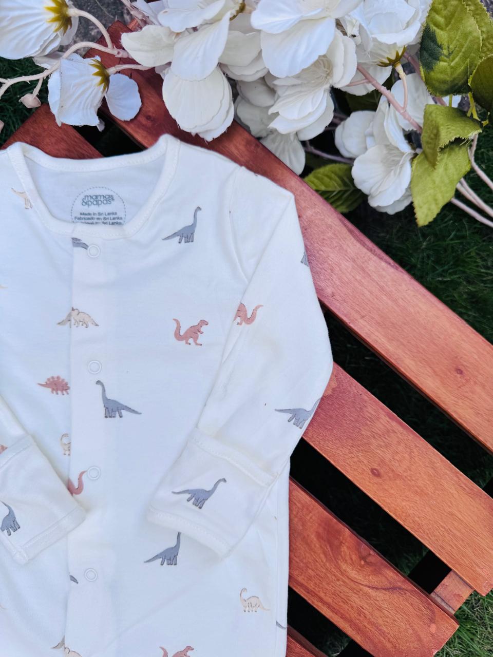 Mamas & Papas Dinosaur print Sleepsuit