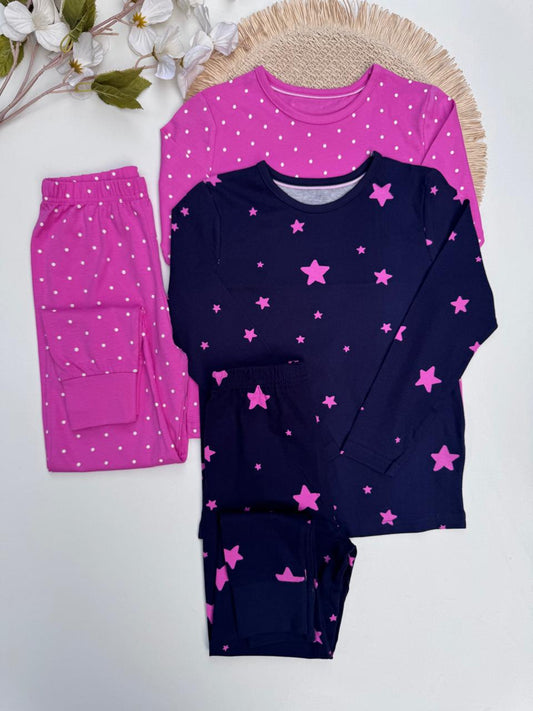 George Pack of 2 Stars & Dots print Pyjamas Set